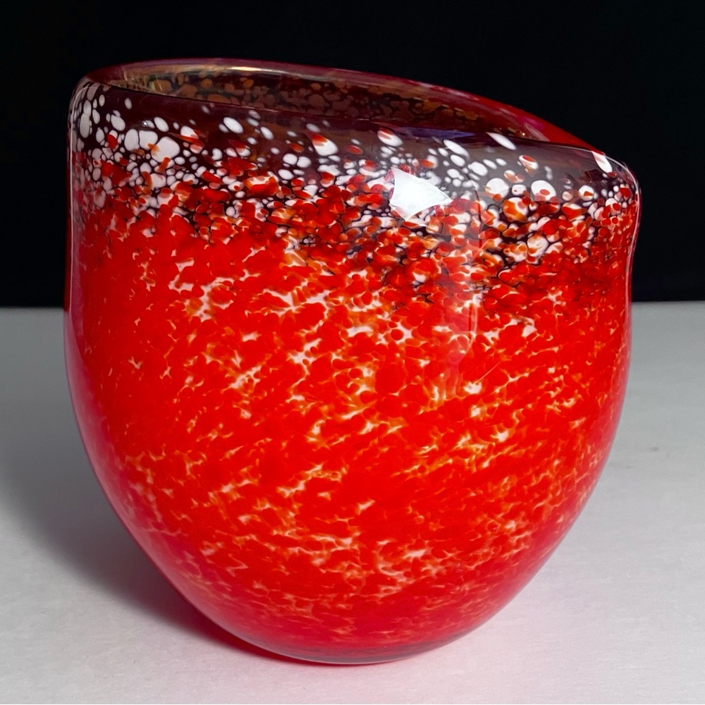 ZELLIQUE STUDIO Magma Vase / Unique VINTAGE AMERICAN ART GLASS / Slight Defects